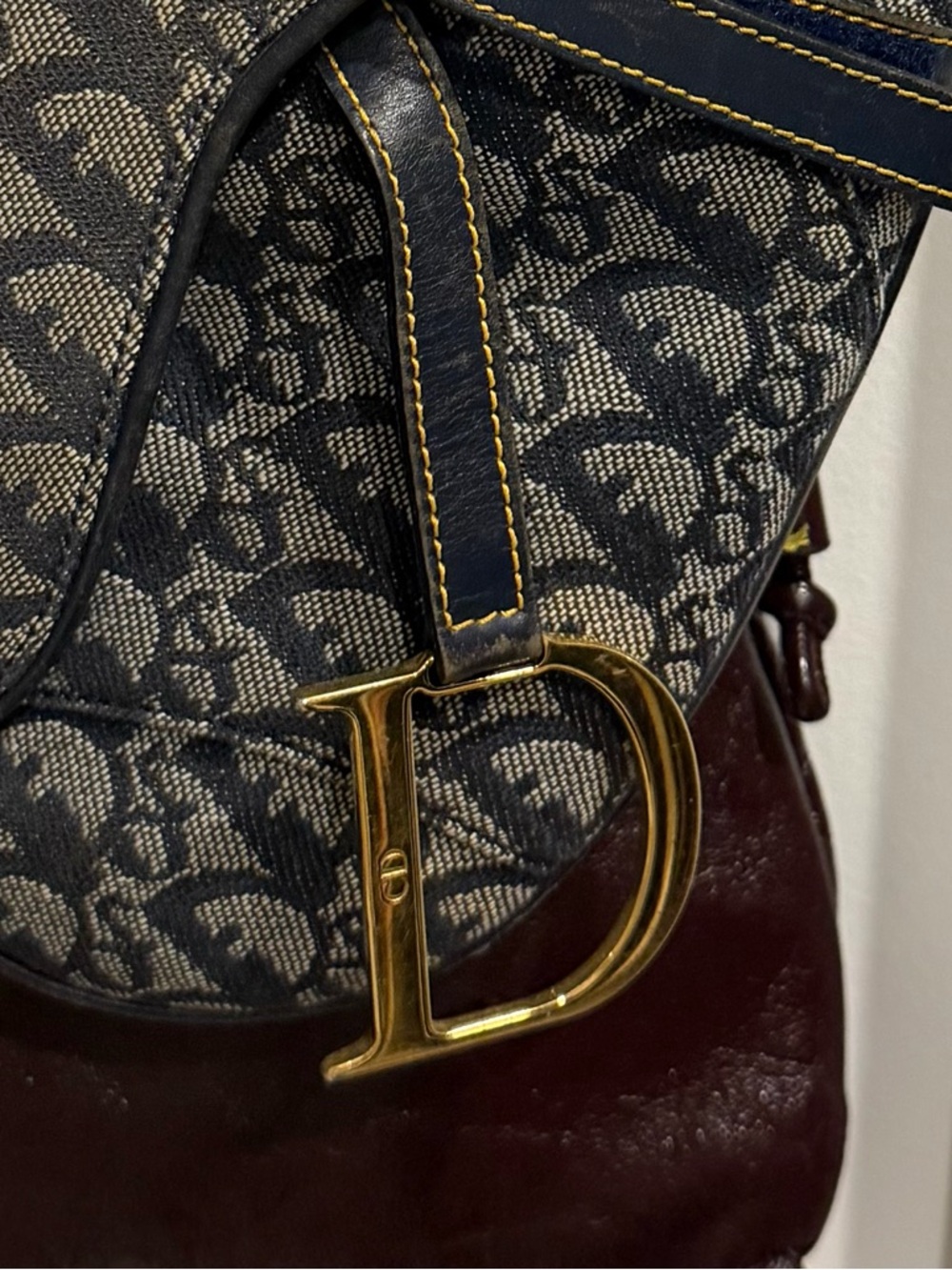 Christian Dior Blue Denim Monogram Saddle Bag (circa 1999/2000) - Picture 4 of 6